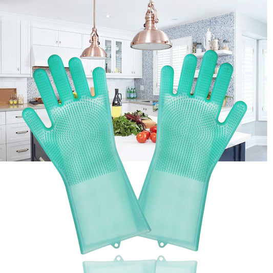 1Pair Silicone Washer Glove Cleaning Dishwashing Car Auto Wash Brush Dish Tool