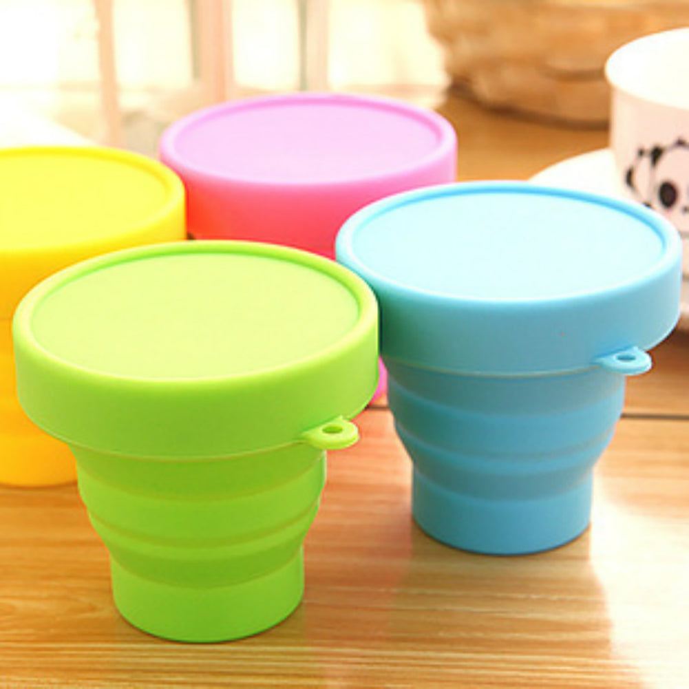 Portable Candy Color Silicone Folding Outdoor Travel Camping Drinking Water Cup