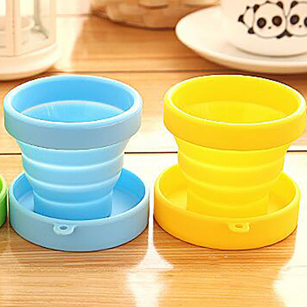 Portable Candy Color Silicone Folding Outdoor Travel Camping Drinking Water Cup