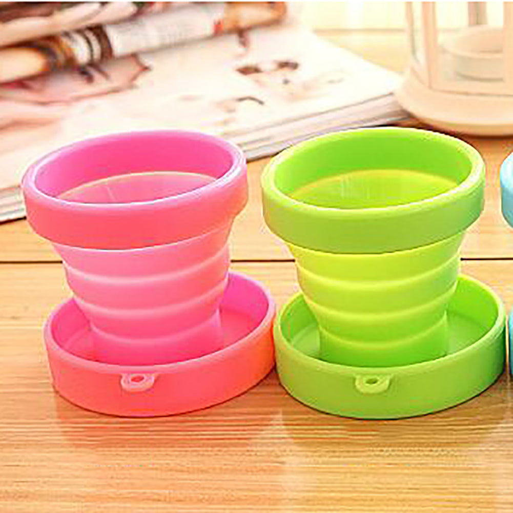Portable Candy Color Silicone Folding Outdoor Travel Camping Drinking Water Cup