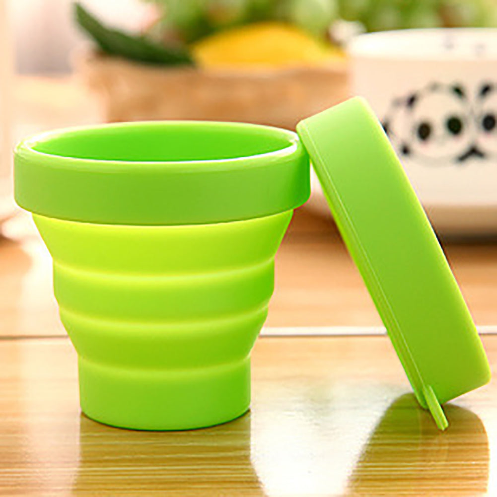 Portable Candy Color Silicone Folding Outdoor Travel Camping Drinking Water Cup