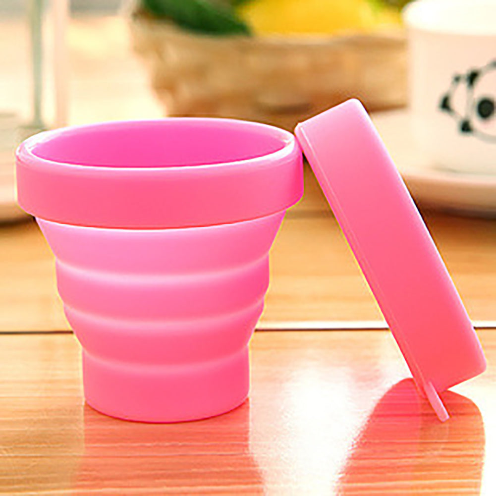 Portable Candy Color Silicone Folding Outdoor Travel Camping Drinking Water Cup