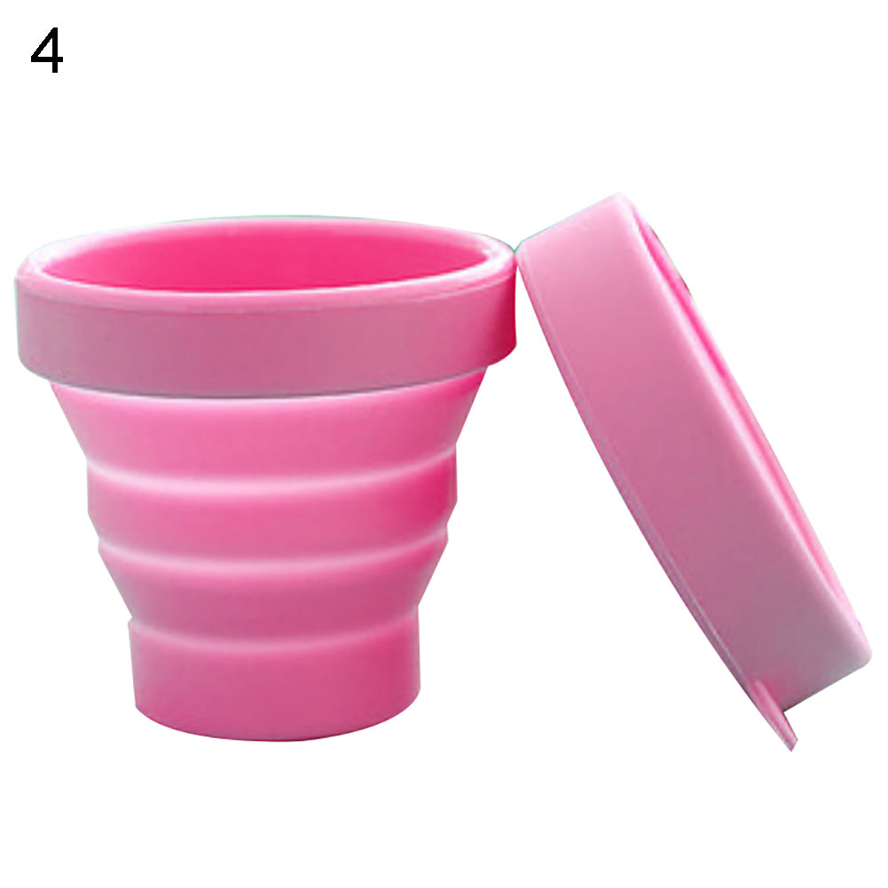 Portable Candy Color Silicone Folding Outdoor Travel Camping Drinking Water Cup