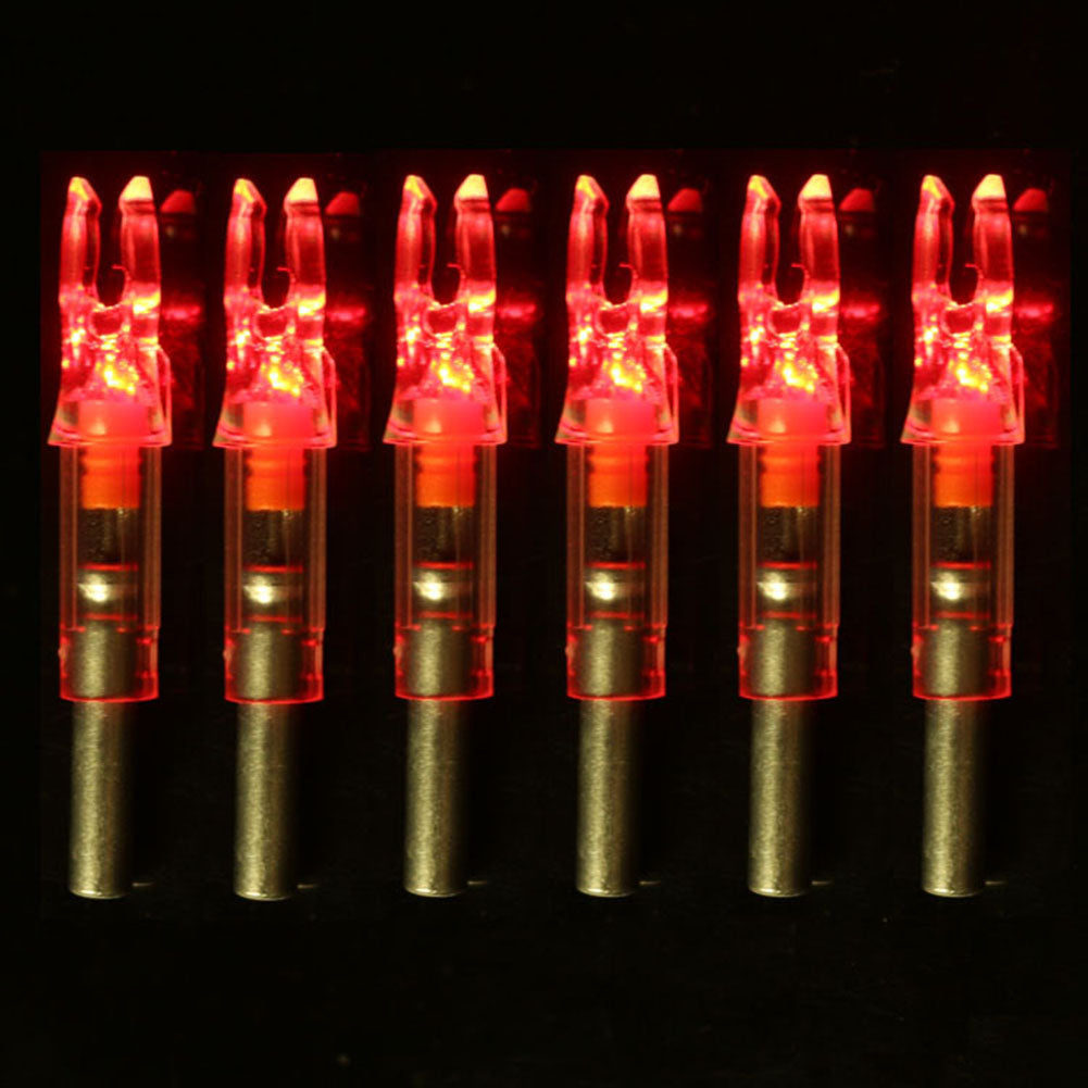 6Pcs LED Lighted Arrow Nock for 6.2mm Hunting Shooting Archery Arrows Shaft