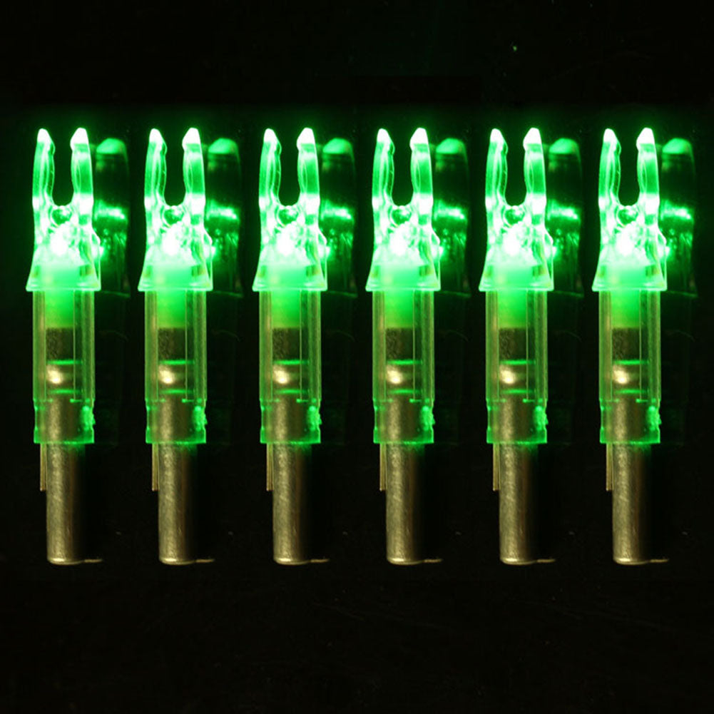 6Pcs LED Lighted Arrow Nock for 6.2mm Hunting Shooting Archery Arrows Shaft