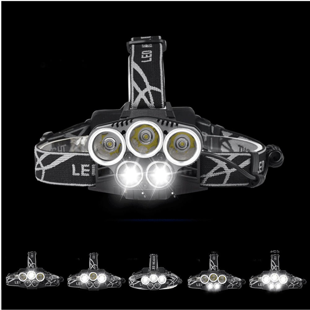 Portable Super Bright 5X XM-L T6 LED Headlamp Flashlight Head Light Torch Lamp