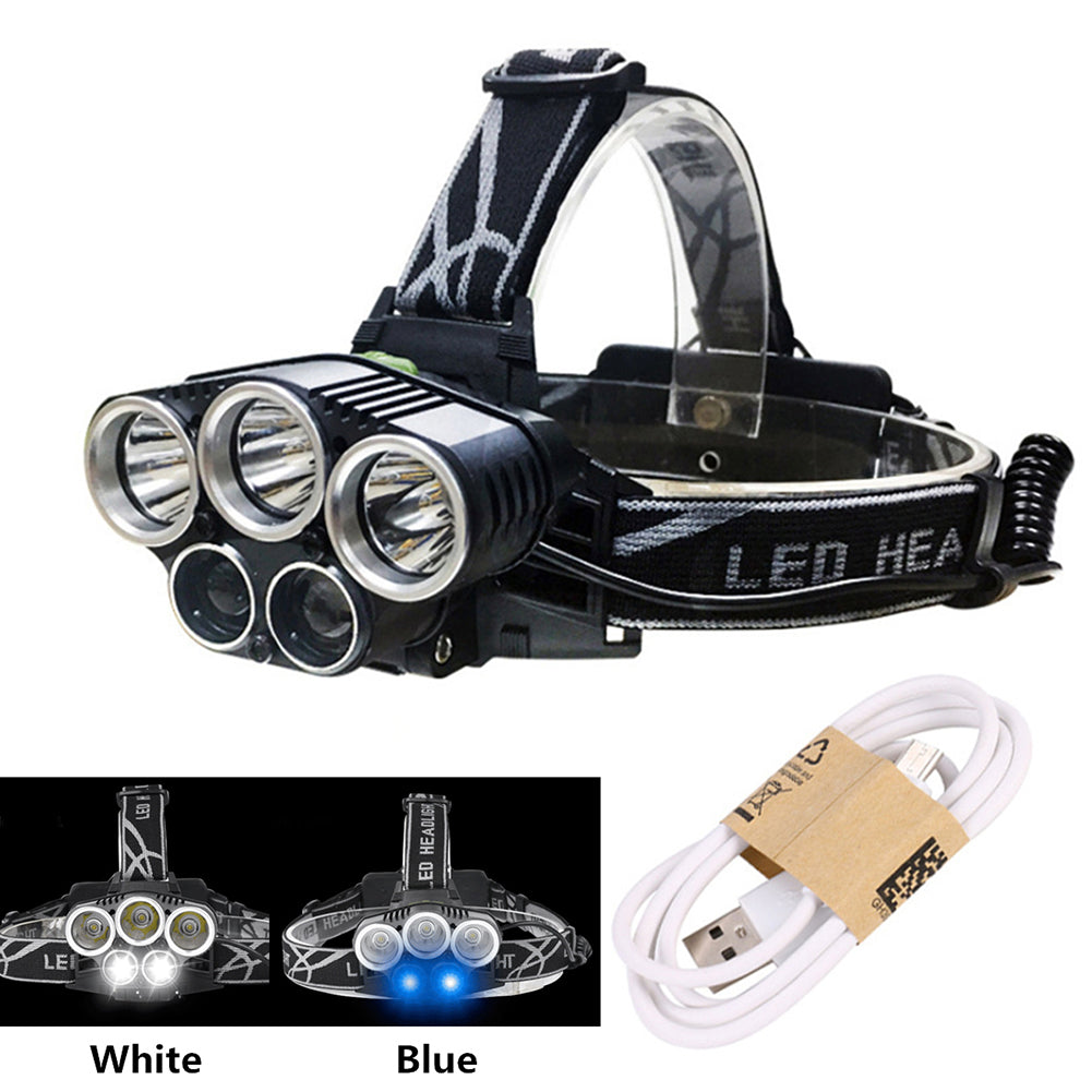 Portable Super Bright 5X XM-L T6 LED Headlamp Flashlight Head Light Torch Lamp