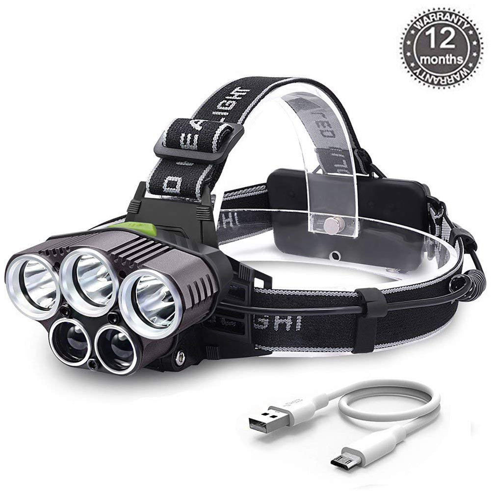 Portable Super Bright 5X XM-L T6 LED Headlamp Flashlight Head Light Torch Lamp