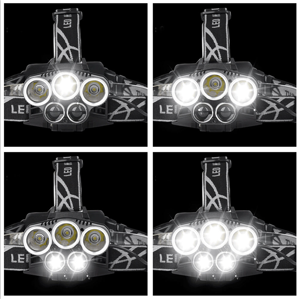 Portable Super Bright 5X XM-L T6 LED Headlamp Flashlight Head Light Torch Lamp