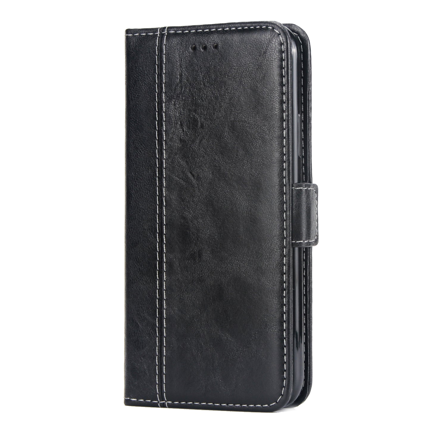 Retro Grain Contrast Color Stitching Mobile Phone Protection Leather Case Flip Cover Protective Shell for iPhone X iphone xs