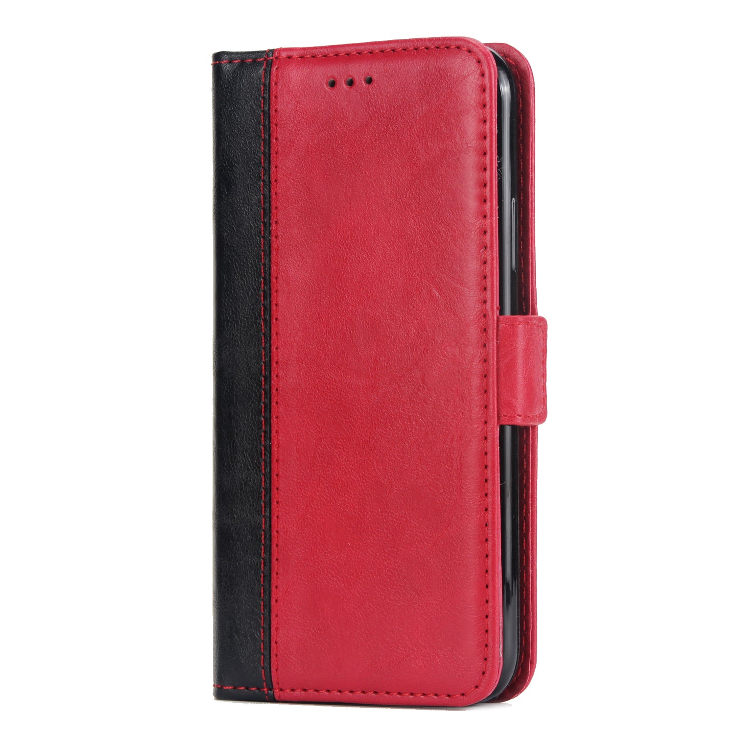 Retro Grain Contrast Color Stitching Mobile Phone Protection Leather Case Flip Cover Protective Shell for iPhone X iphone xs