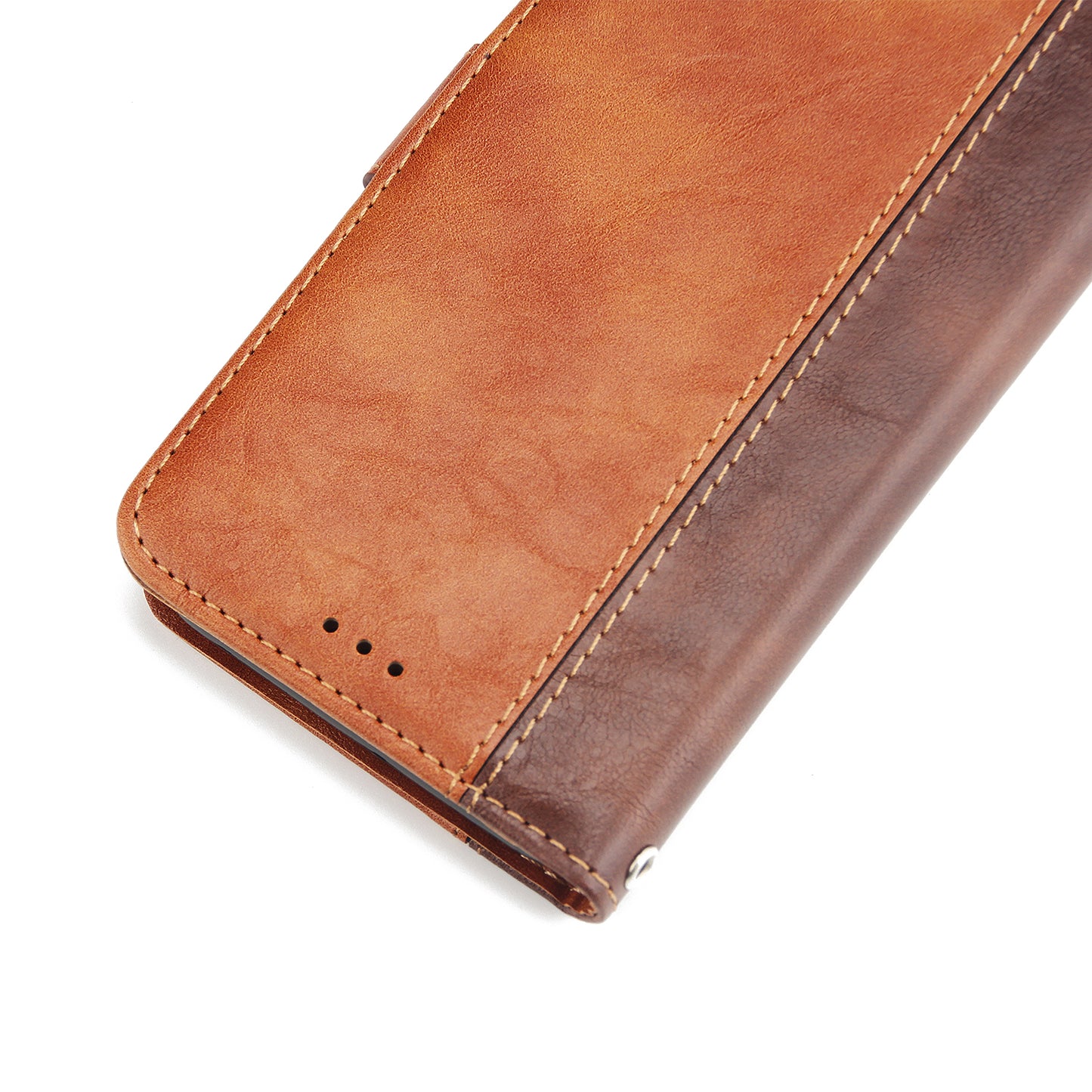 Retro Grain Contrast Color Stitching Mobile Phone Protection Leather Case Flip Cover Protective Shell for iPhone X iphone xs