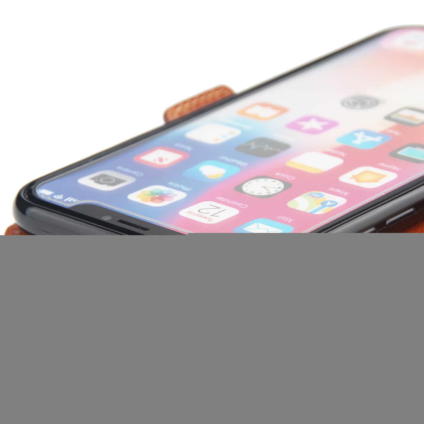 Retro Grain Contrast Color Stitching Mobile Phone Protection Leather Case Flip Cover Protective Shell for iPhone X iphone xs