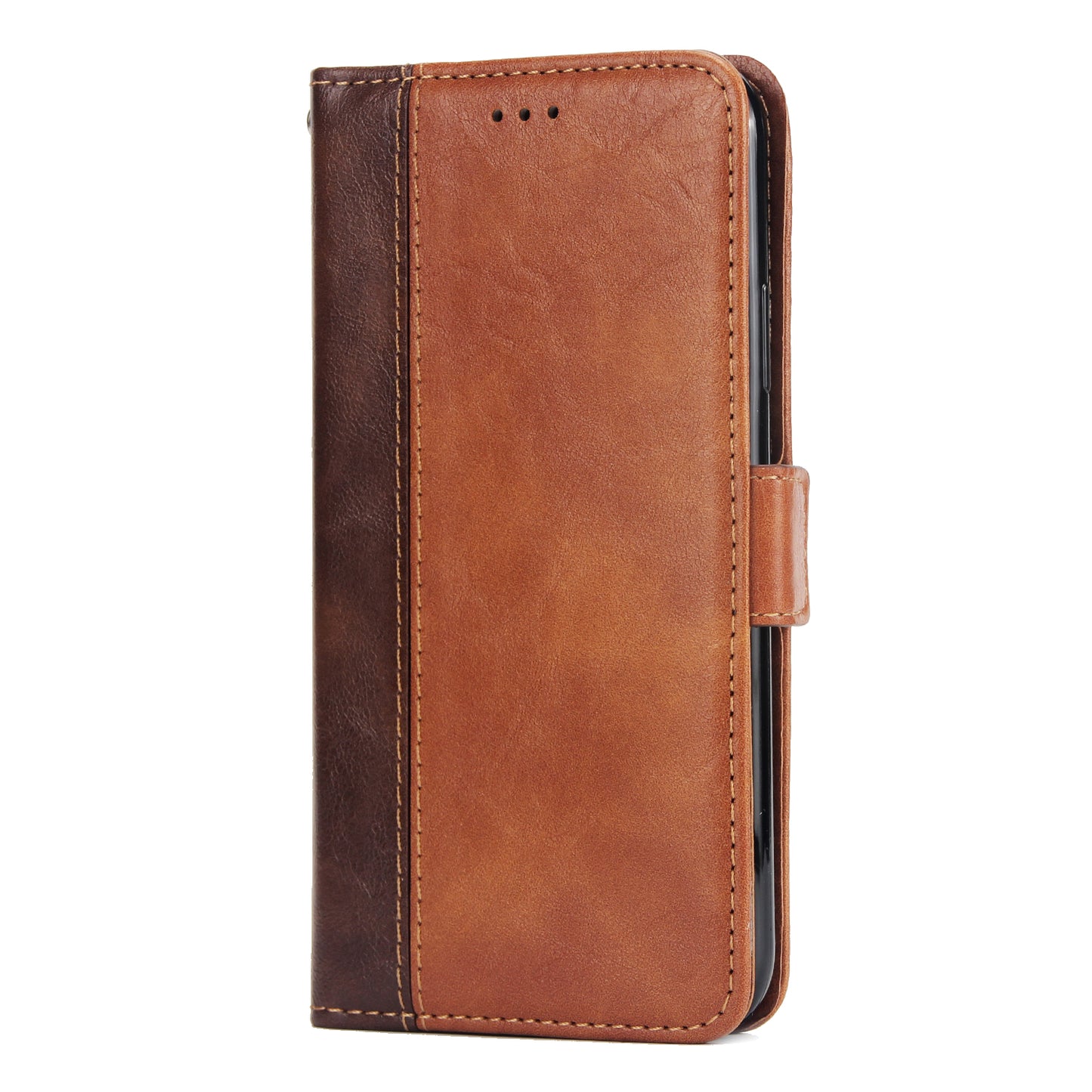 Retro Grain Contrast Color Stitching Mobile Phone Protection Leather Case Flip Cover Protective Shell for iPhone X iphone xs