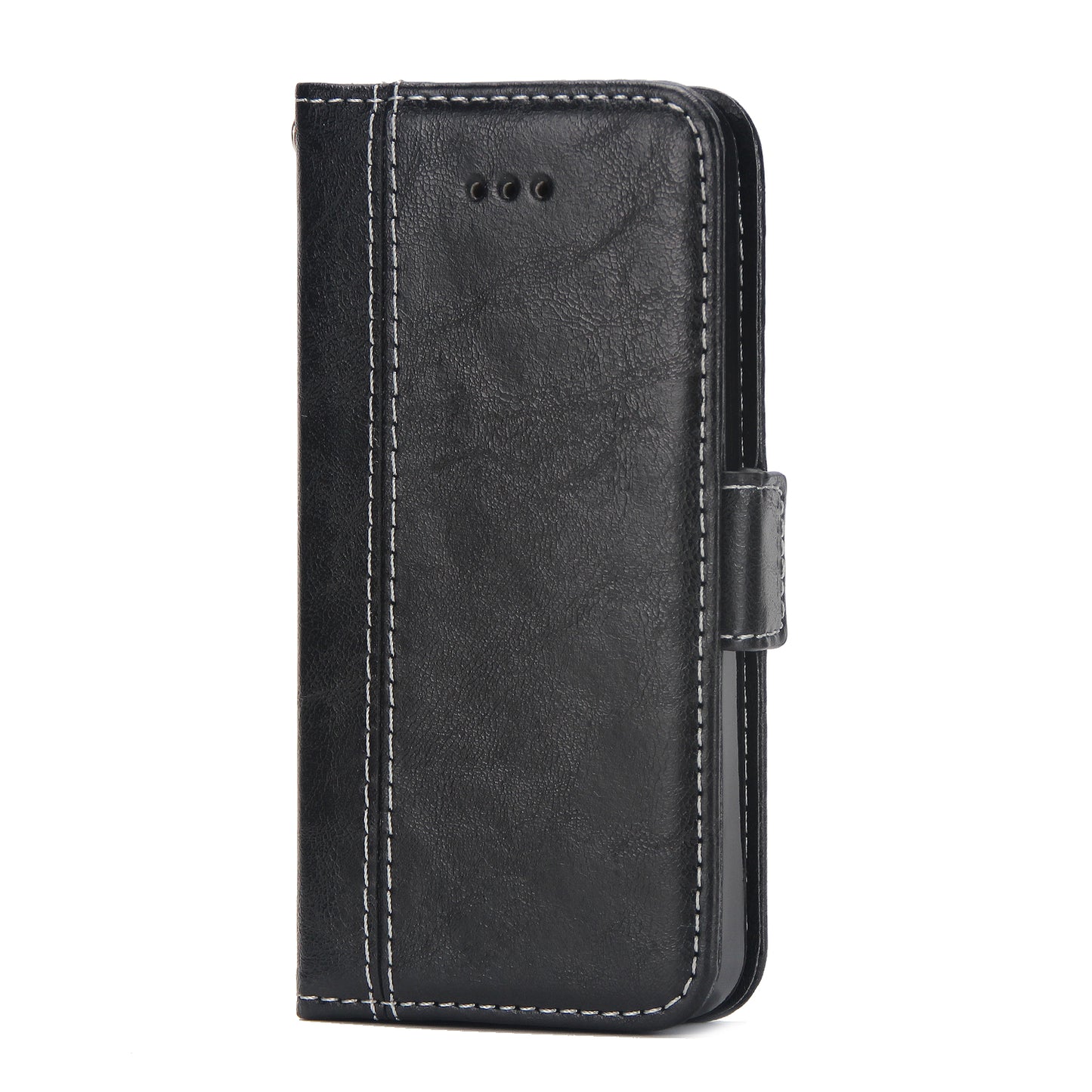 Retro Grain Contrast Color Stitching Mobile Phone Protection Leather Case Flip Cover Protective Shell for iPhone X iphone xs