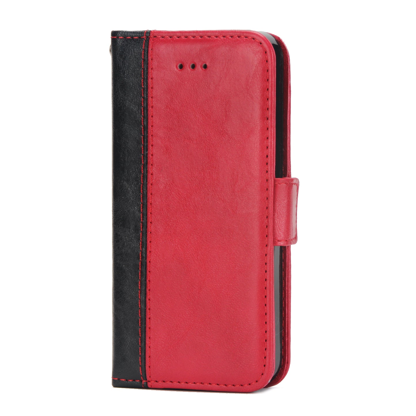 Retro Grain Contrast Color Stitching Mobile Phone Protection Leather Case Flip Cover Protective Shell for iPhone X iphone xs