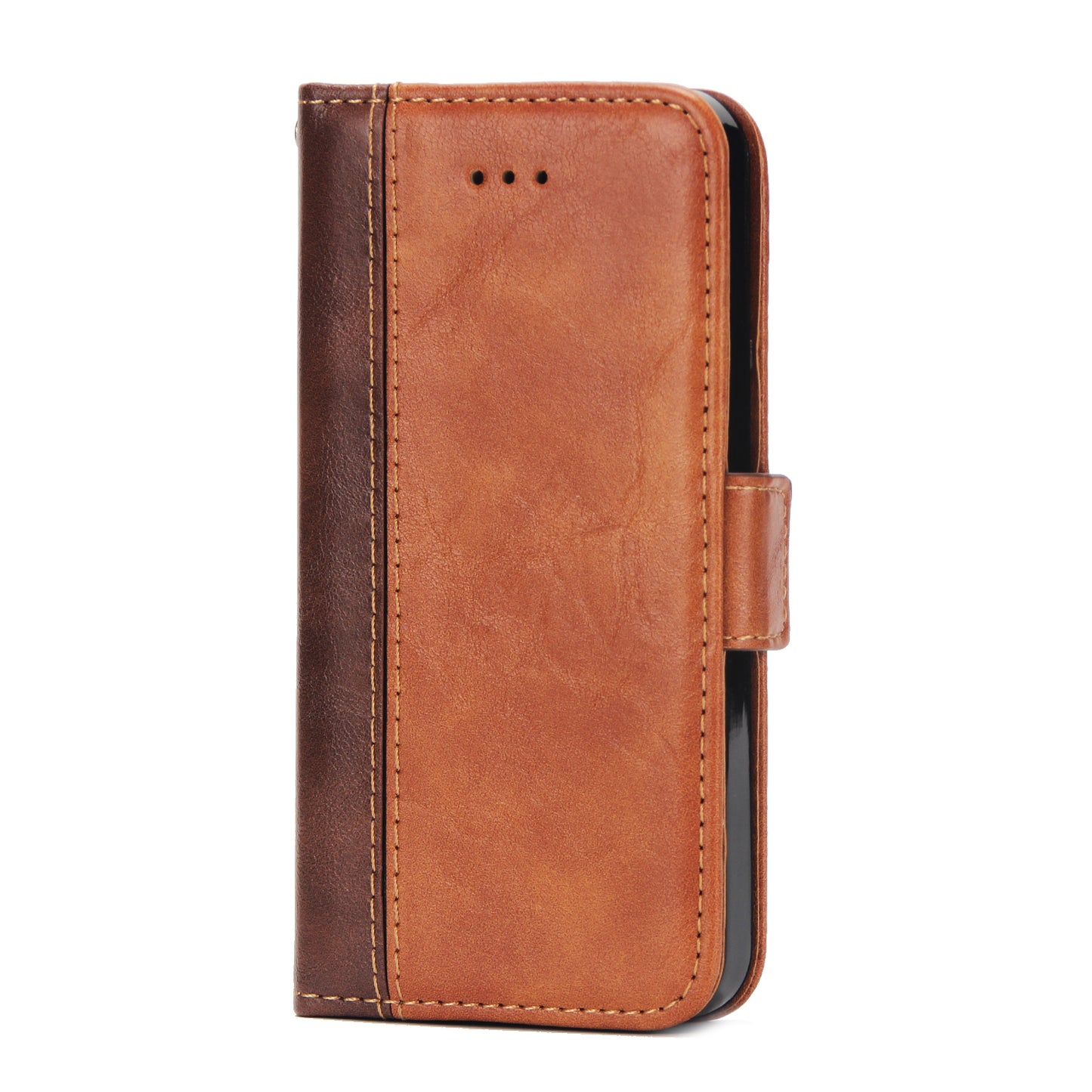 Retro Grain Contrast Color Stitching Mobile Phone Protection Leather Case Flip Cover Protective Shell for iPhone X iphone xs