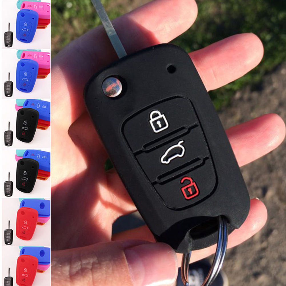 3 Buttons Silicone Key Cover Case for Hyundai Accent Elantra Sonata i20 i30 IX35