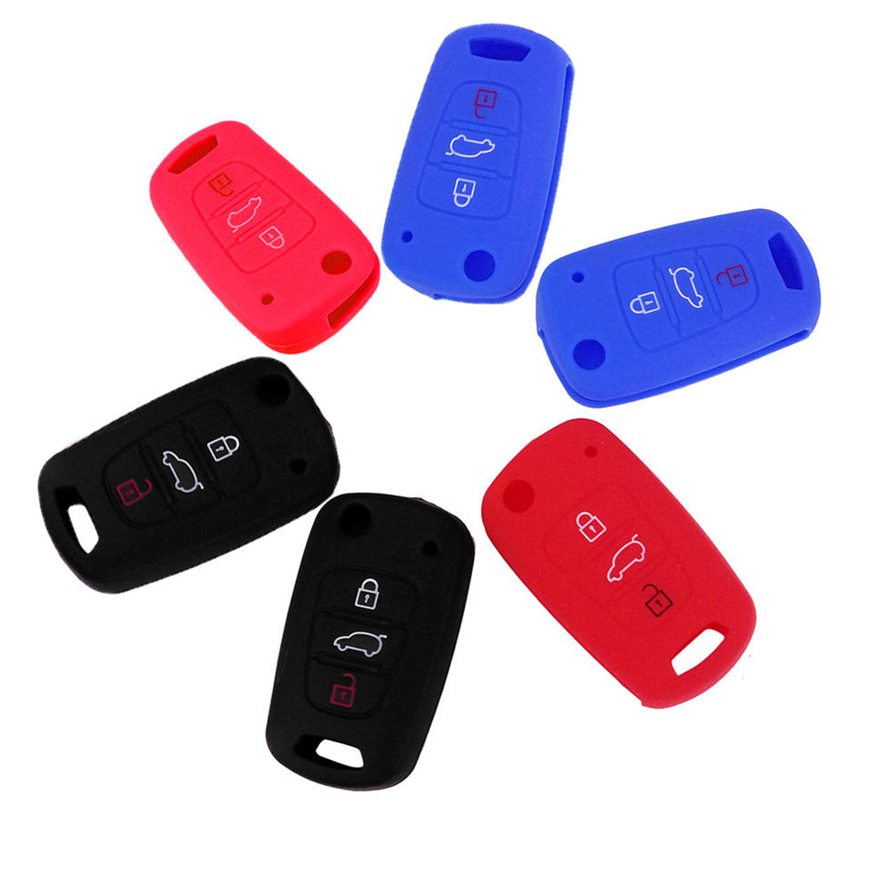 3 Buttons Silicone Key Cover Case for Hyundai Accent Elantra Sonata i20 i30 IX35