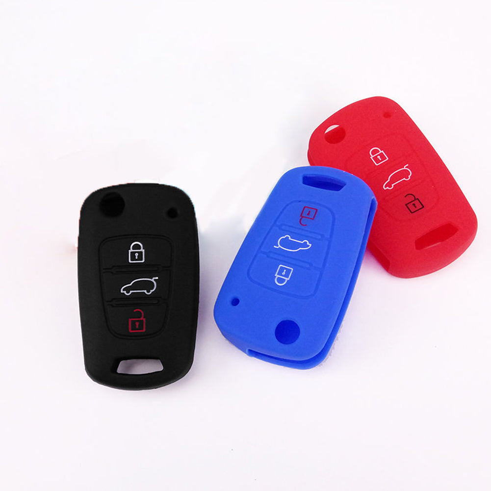 3 Buttons Silicone Key Cover Case for Hyundai Accent Elantra Sonata i20 i30 IX35