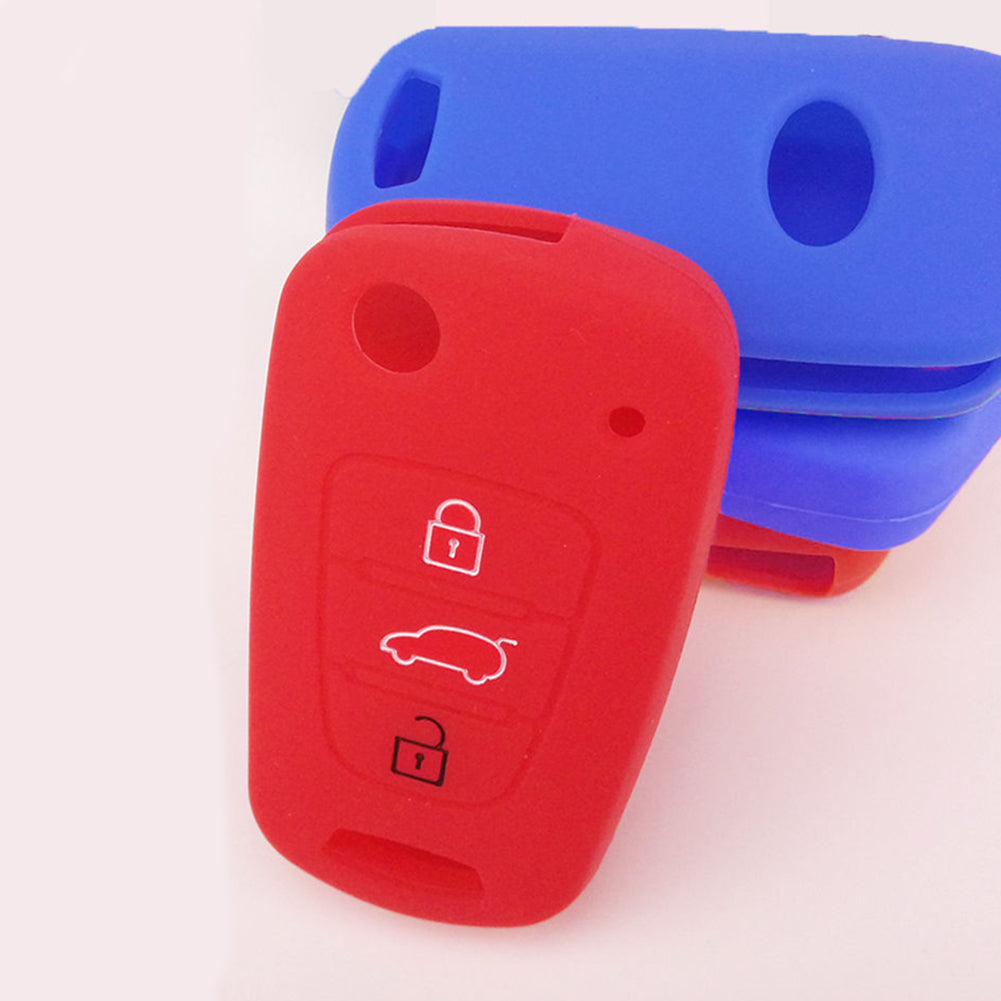 3 Buttons Silicone Key Cover Case for Hyundai Accent Elantra Sonata i20 i30 IX35