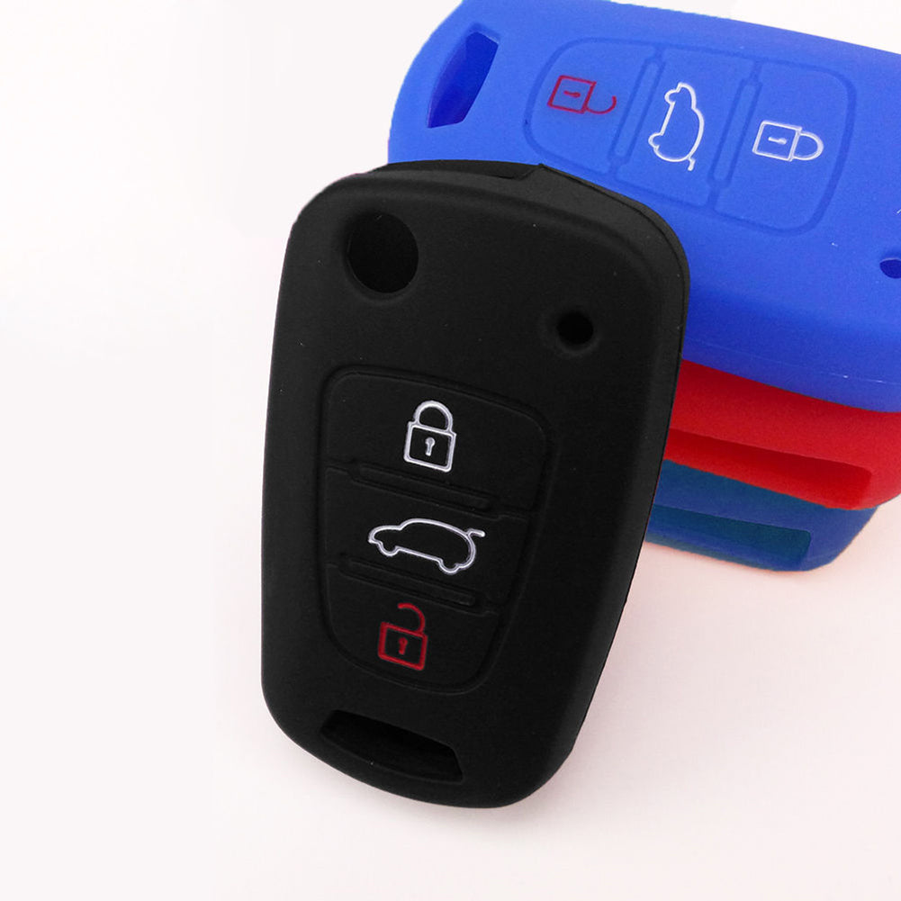 3 Buttons Silicone Key Cover Case for Hyundai Accent Elantra Sonata i20 i30 IX35