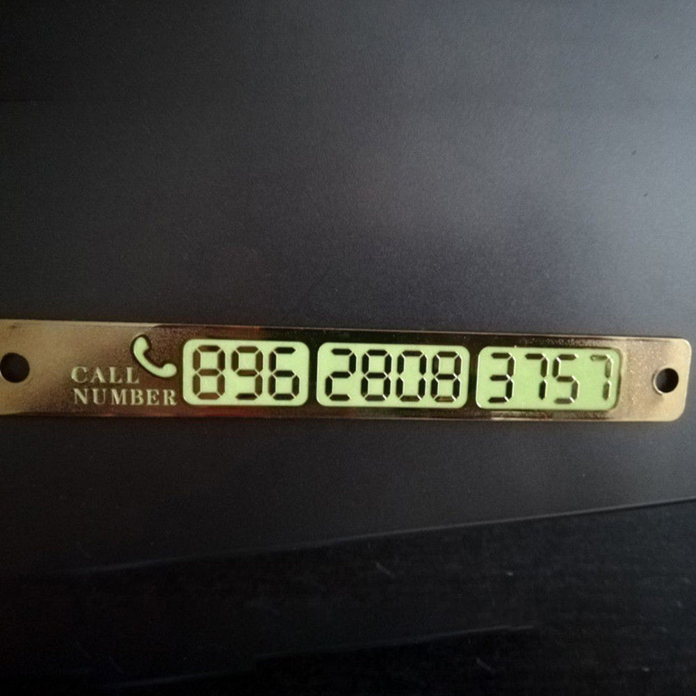 Car Auto Temporary Parking Plate Luminous Sucker Phone Number Card Notification