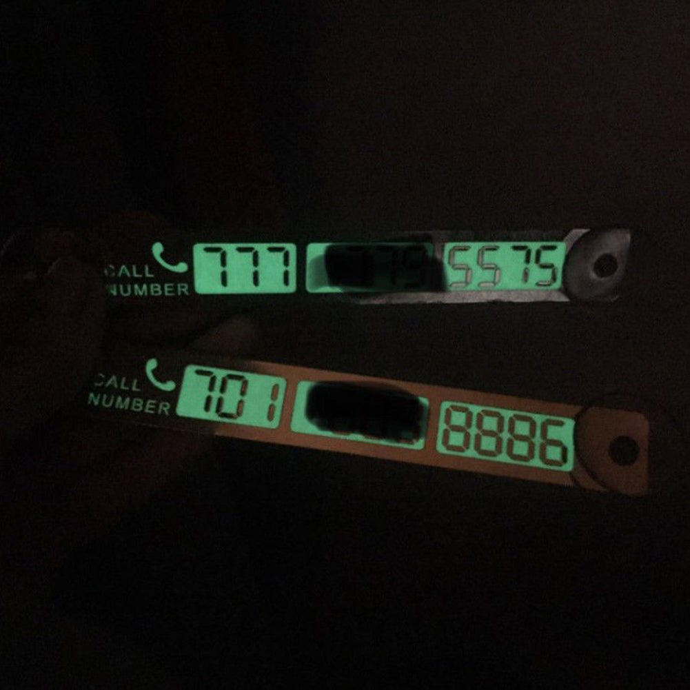 Car Auto Temporary Parking Plate Luminous Sucker Phone Number Card Notification