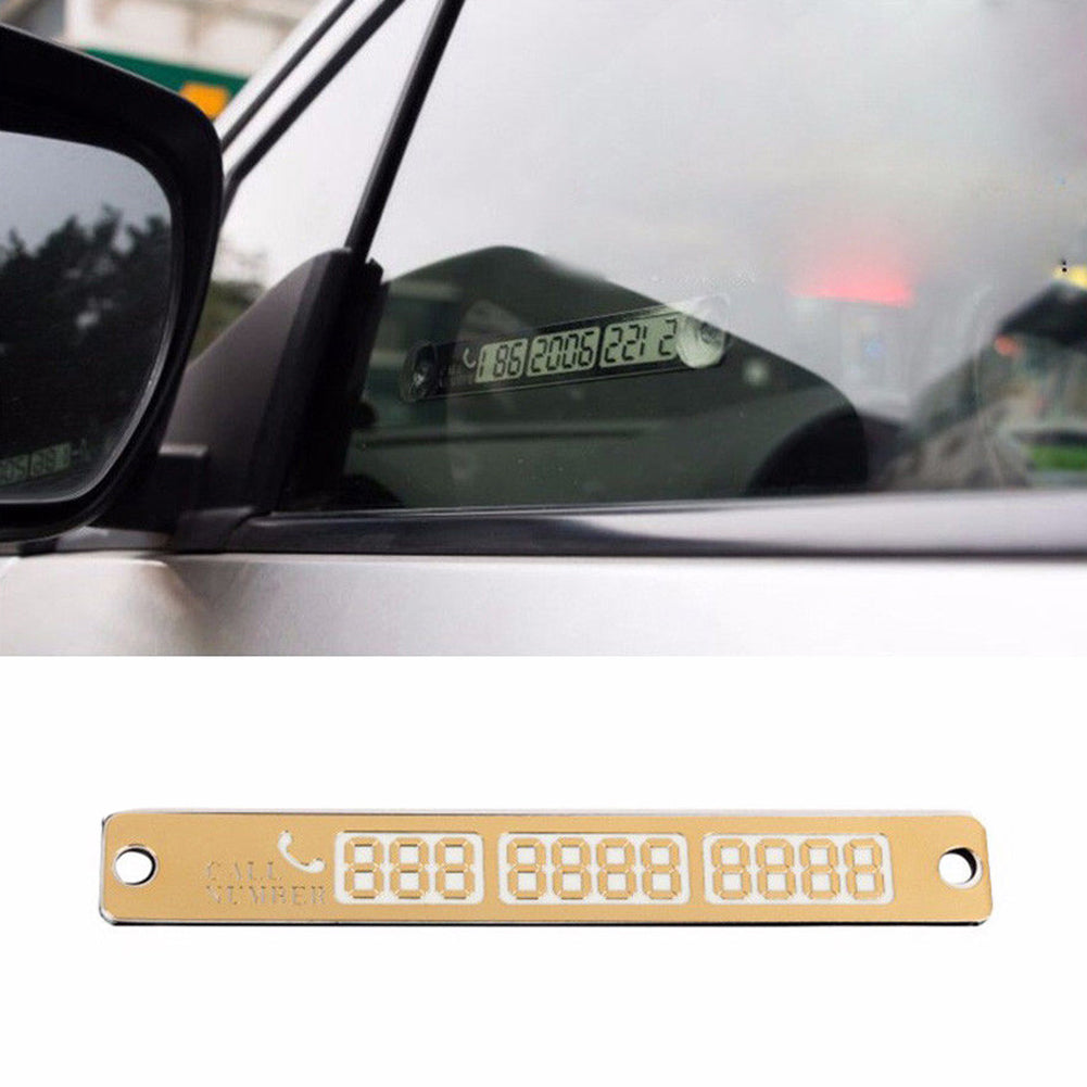 Car Auto Temporary Parking Plate Luminous Sucker Phone Number Card Notification