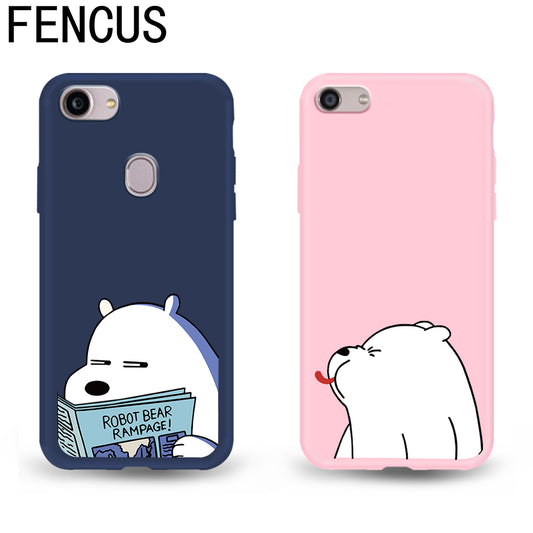 iPhone 5 5s SE 6 6s 7 8 Plus X Cover Funny Cartoon Bear Soft Phone cases