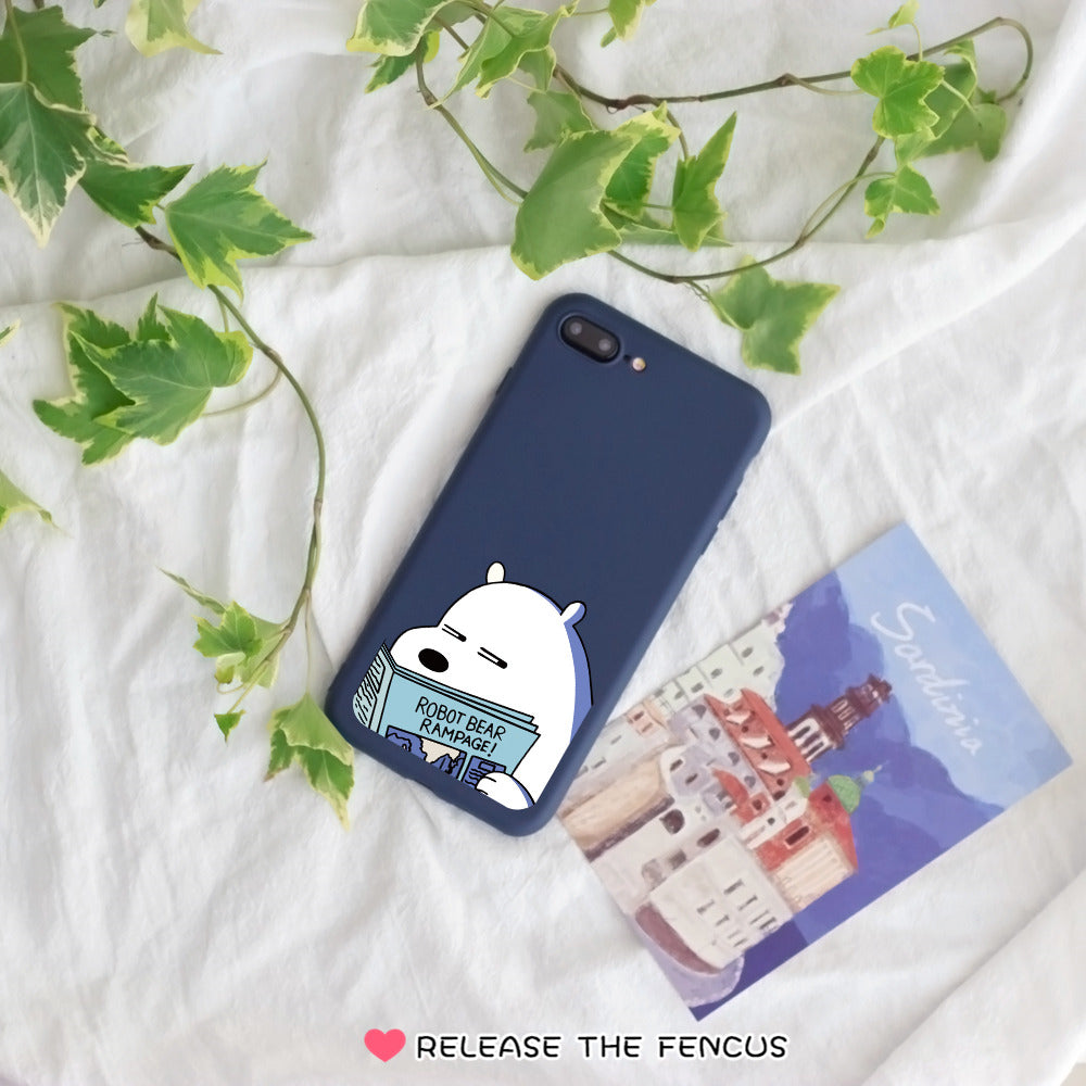 iPhone 5 5s SE 6 6s 7 8 Plus X Cover Funny Cartoon Bear Soft Phone cases
