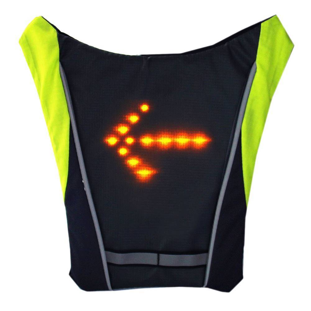 Remote Control Reflective Strip LED Turn Signal Light Safety Bicycle Backpack