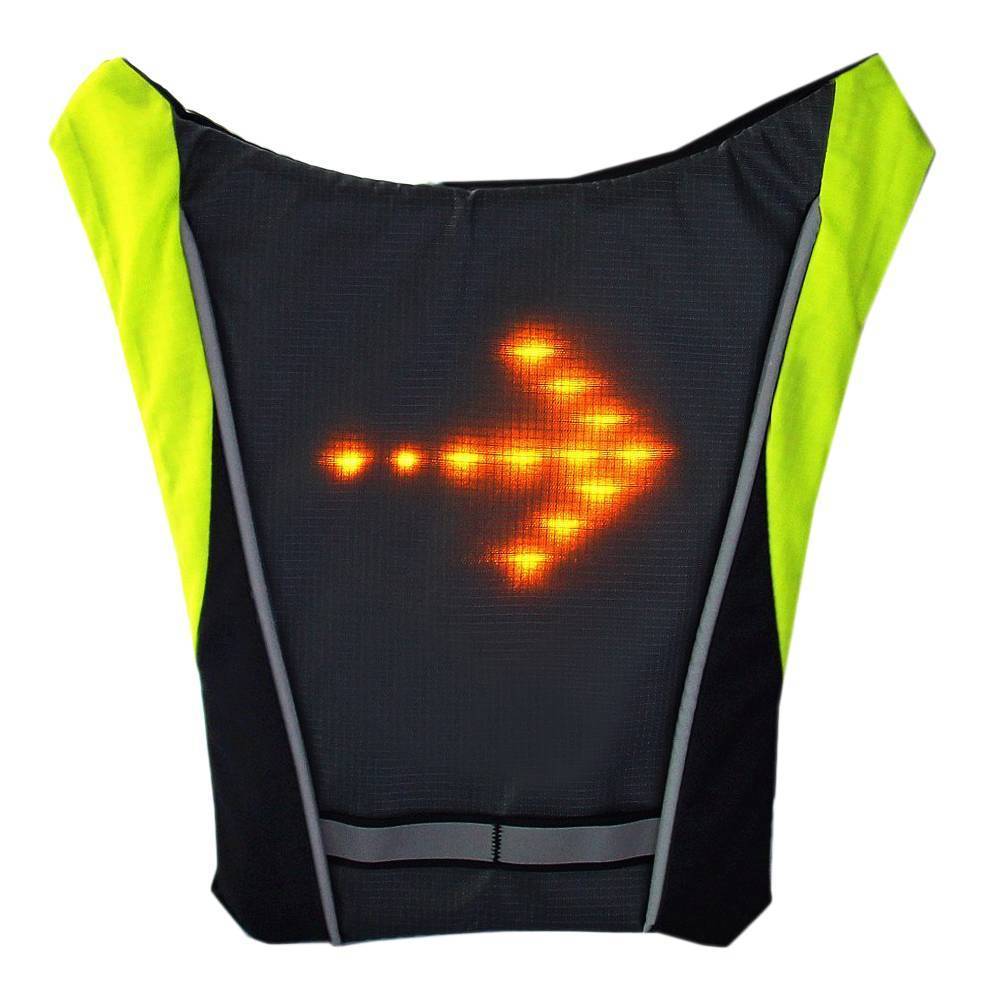 Remote Control Reflective Strip LED Turn Signal Light Safety Bicycle Backpack