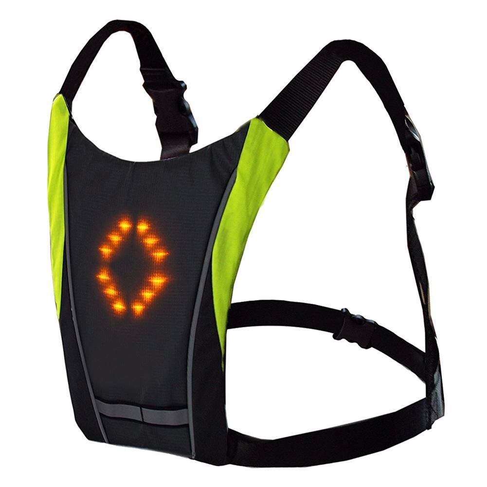 Remote Control Reflective Strip LED Turn Signal Light Safety Bicycle Backpack