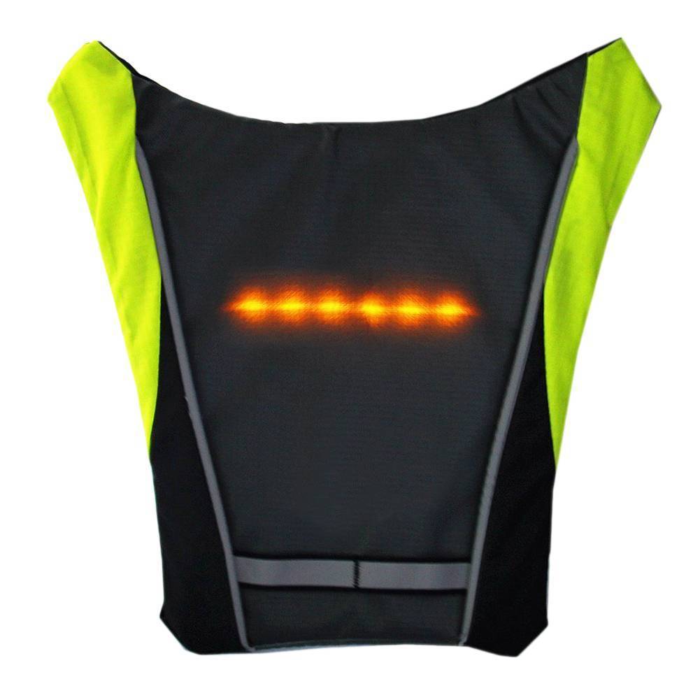 Remote Control Reflective Strip LED Turn Signal Light Safety Bicycle Backpack
