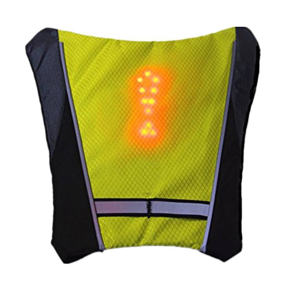 Remote Control Reflective Strip LED Turn Signal Light Safety Bicycle Backpack