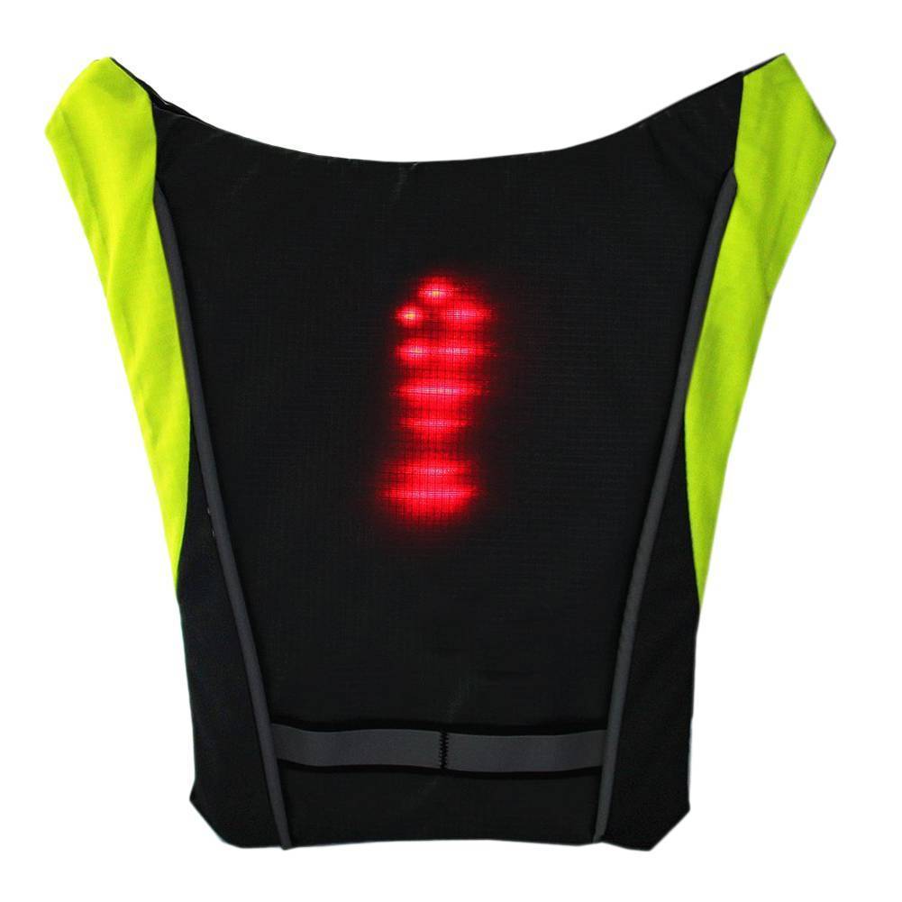 Remote Control Reflective Strip LED Turn Signal Light Safety Bicycle Backpack