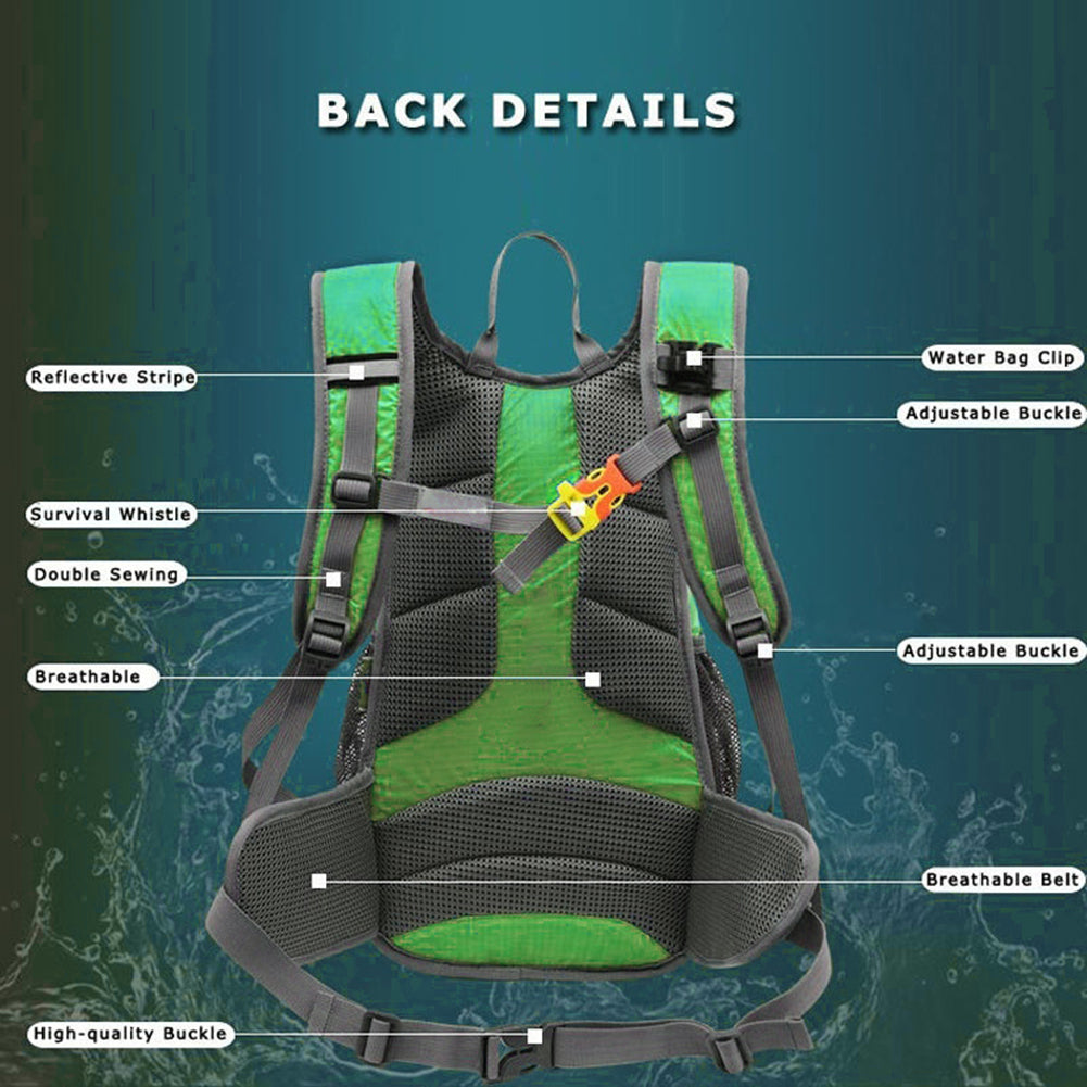 15L Outdoor Bicycle Cycling Hiking Camping Rucksack Backpack Water Bladder Bag