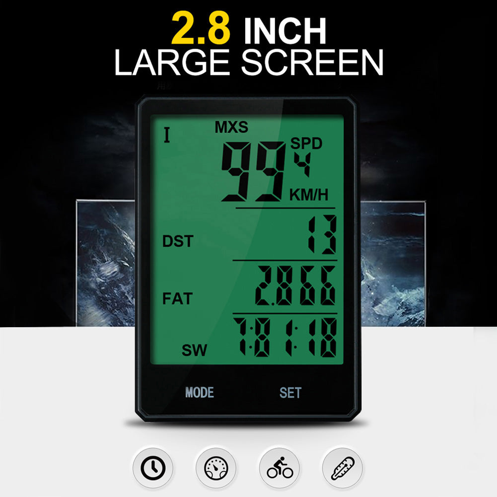 Wired/Wireless Waterproof Backlight Bicycle Computer Bike Speedometer Odometer