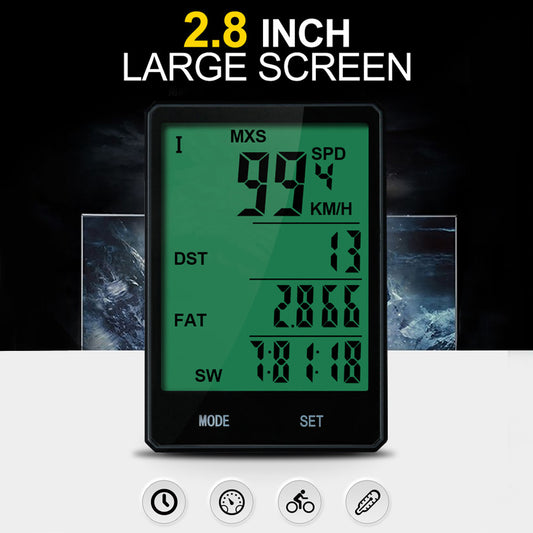 Wired/Wireless Waterproof Backlight Bicycle Computer Bike Speedometer Odometer