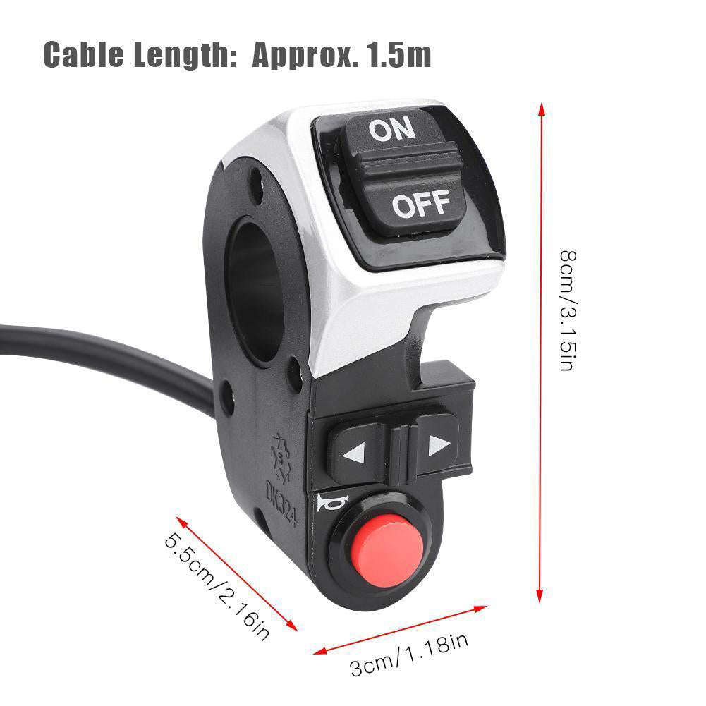 3 in 1 Scooter Electric Bike Turn Signal Light Head Tail Lamp Horn Button Switch