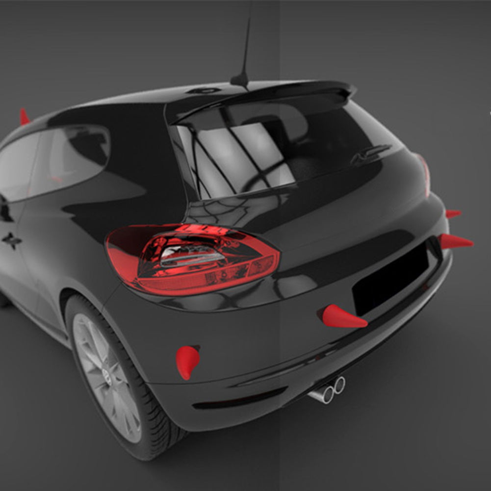 Funny Polyurethane Auto Styling Anti Collision 3D Demon Horn Car Stickers