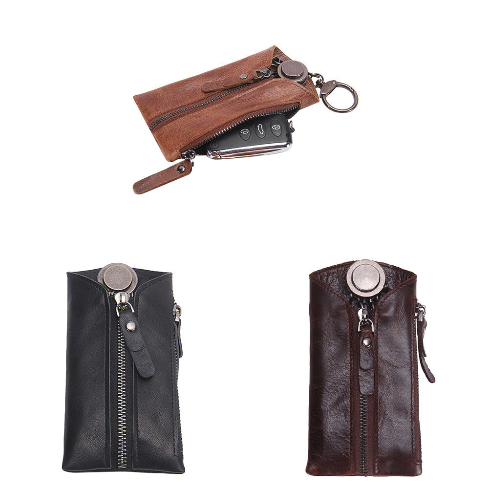 Vintage Key Wallet Keychain Covers Zipper Case Bag Holder Housekeeper Organizer