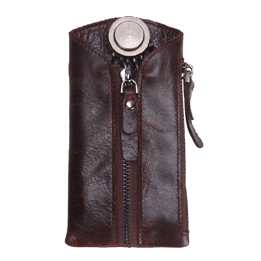 Vintage Key Wallet Keychain Covers Zipper Case Bag Holder Housekeeper Organizer