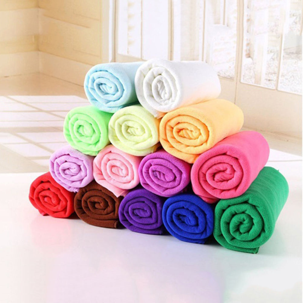 Water Absorbent Microfiber Towel Car Washing Solid Color Fast Drying Hand Towel