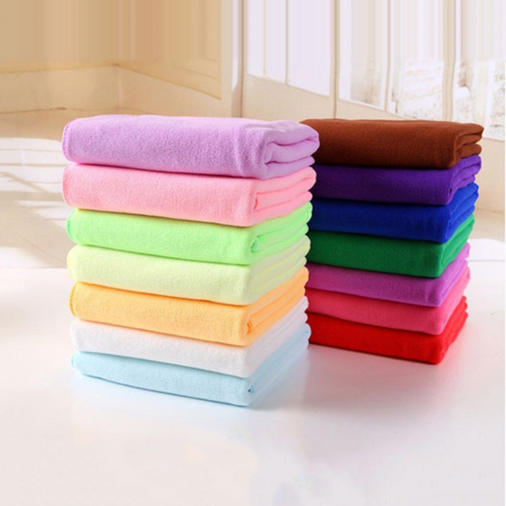 Water Absorbent Microfiber Towel Car Washing Solid Color Fast Drying Hand Towel