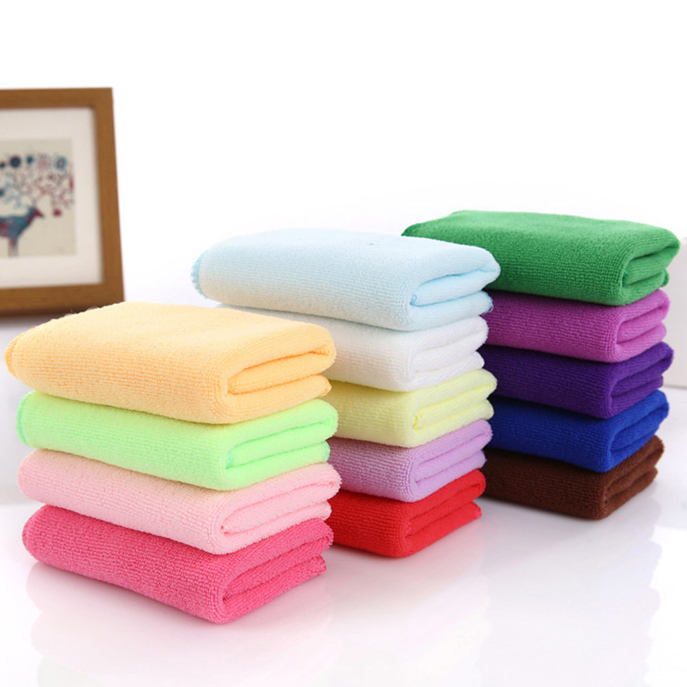 Water Absorbent Microfiber Towel Car Washing Solid Color Fast Drying Hand Towel