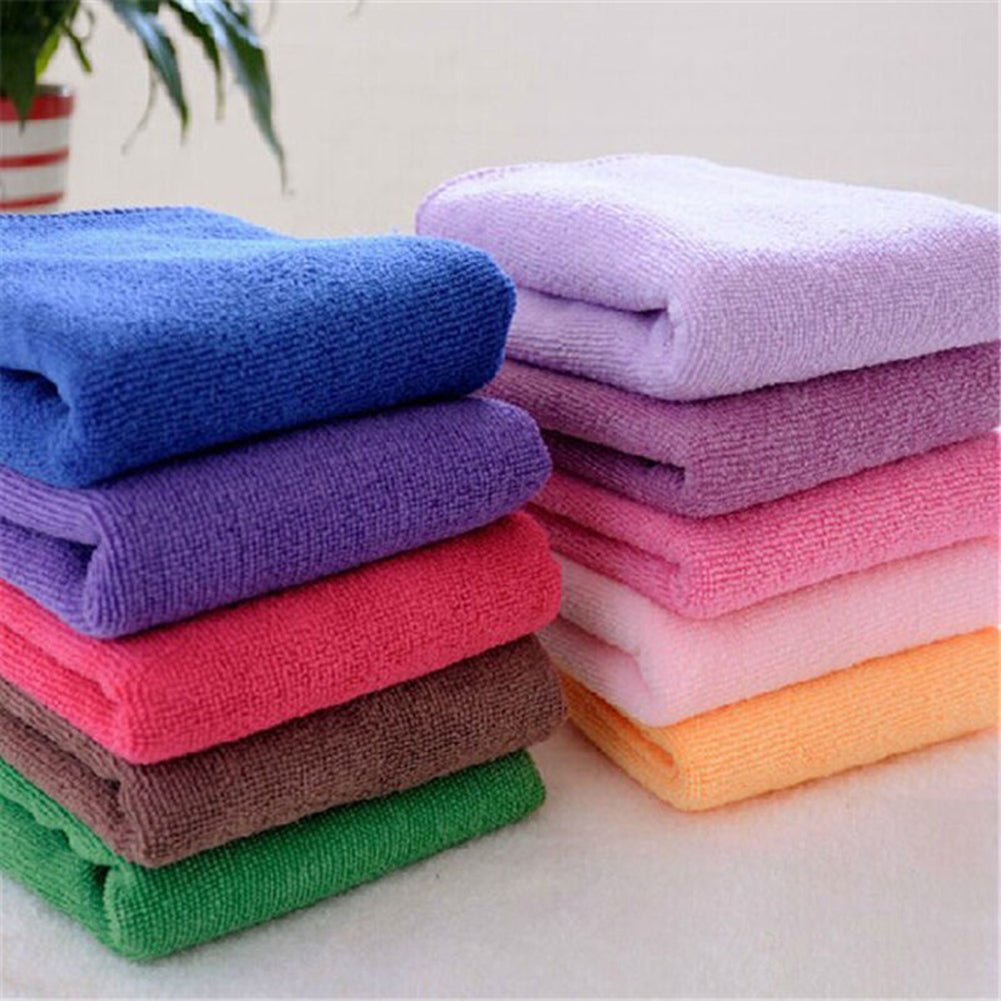 Water Absorbent Microfiber Towel Car Washing Solid Color Fast Drying Hand Towel