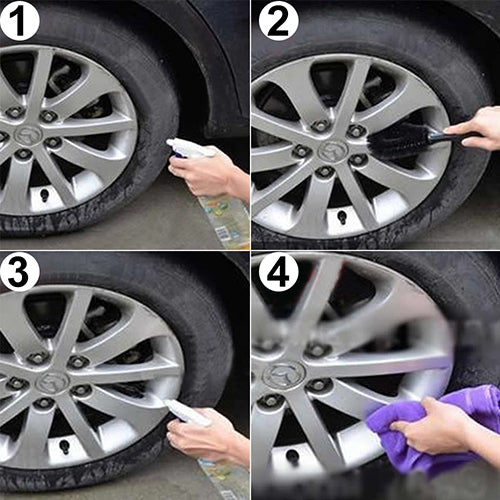 Car Vehicle Motorcycle Wheel Hub Tire Rim Scrub Brush Washing Cleaning Tool Cleaner