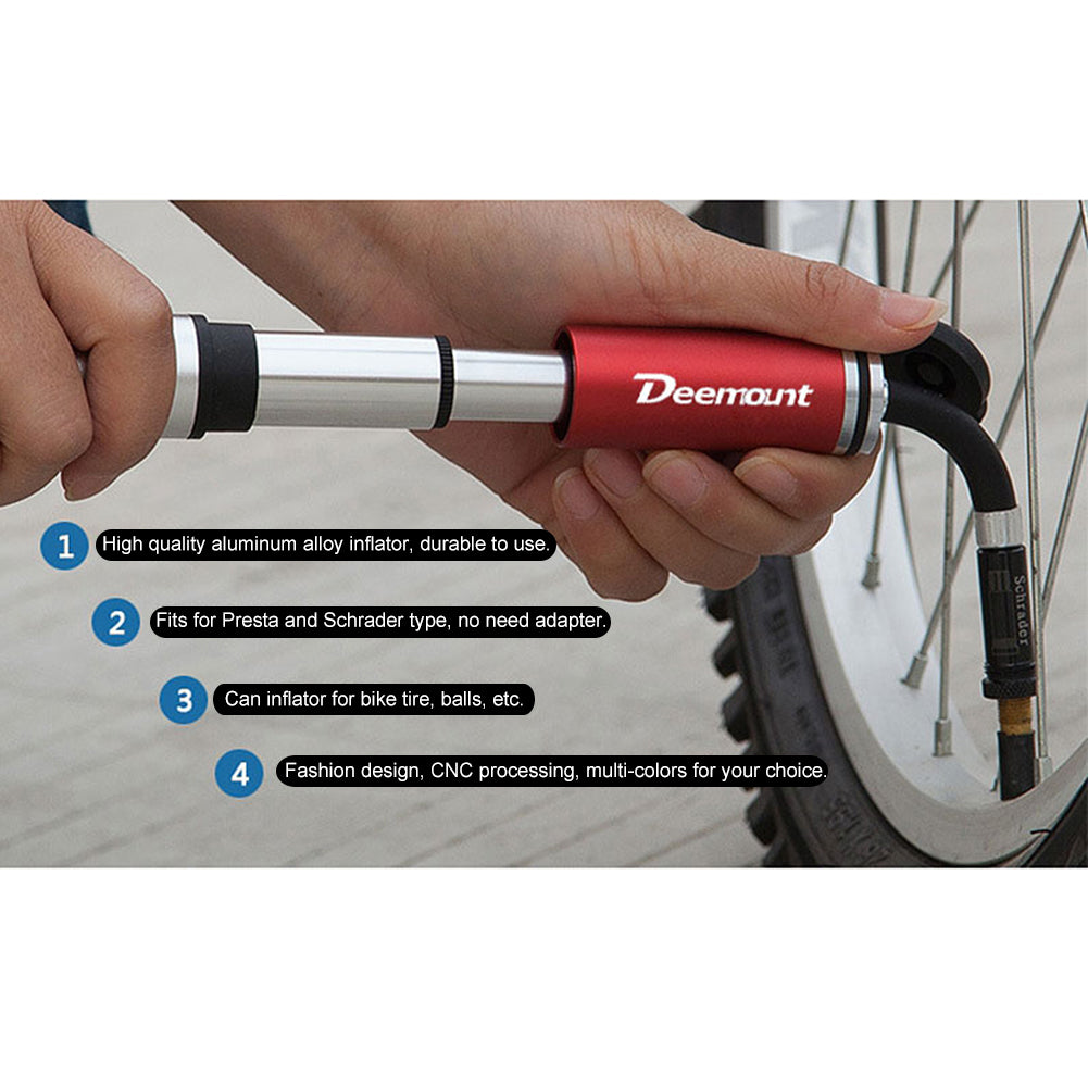 Mini Portable Bike Bicycle Tire Inflator High-Pressure Aluminium Alloy Air Pump